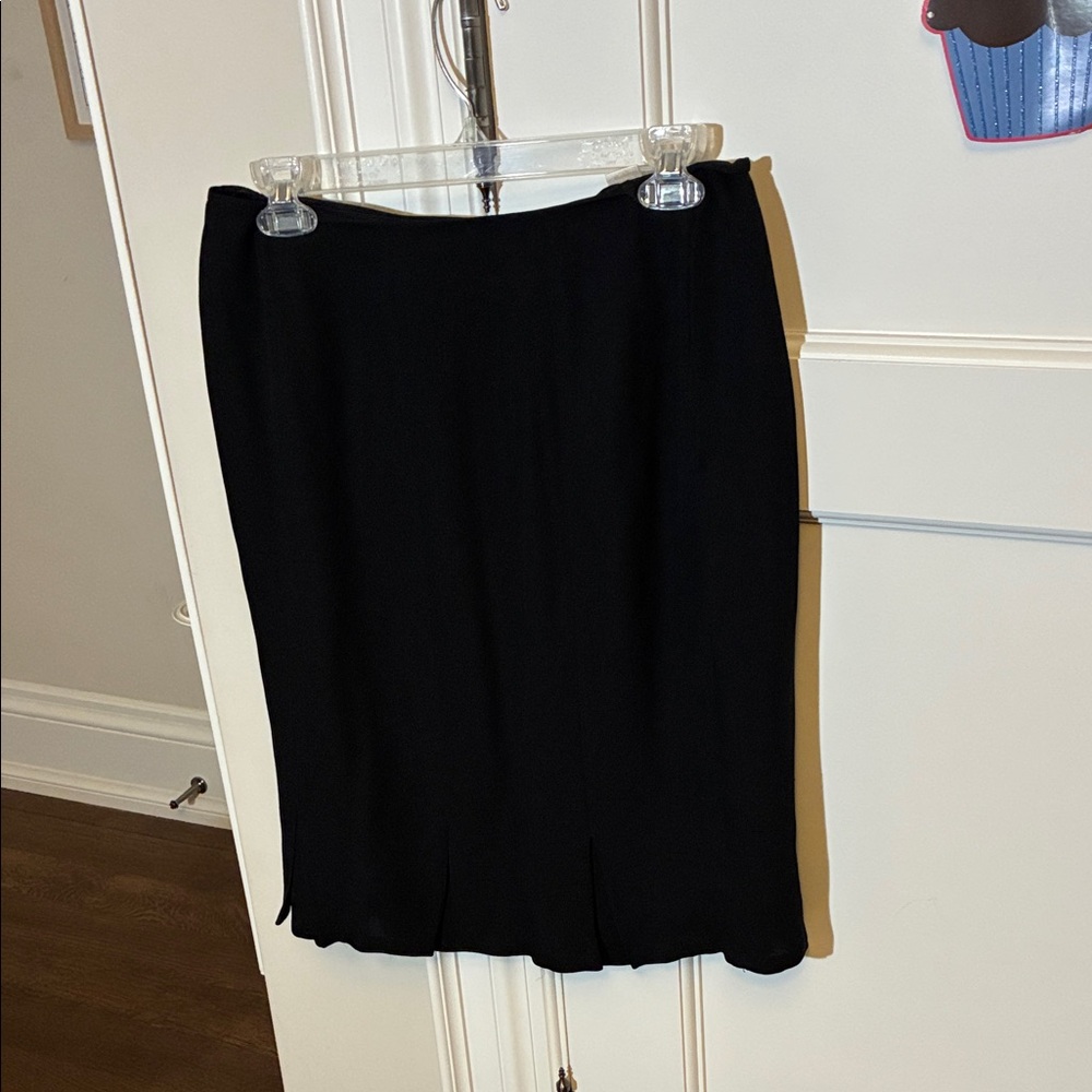 Dana Buchman Elegant Silk Black Pencil Skirt ☀️SJ